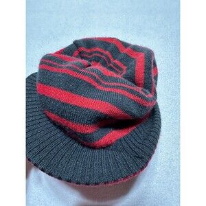 Tony Hawk red black knit reversible embroidered cap - one size Striped Teens Kid